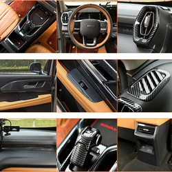 For GWM Great Wall Haval H5 II 2023 2024 Interior Modification Carbon Fiber Pattern Wood Grain Complete Set  Accessories