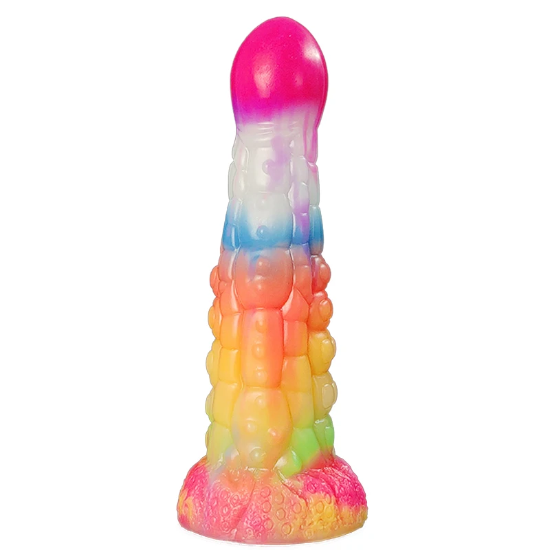 Mook Grande Cone Silicone Anal Plug Fantasia Luminous Dildo Brinquedo do sexo colorido para mulheres Masturbadores Adulto 18 + Sexo