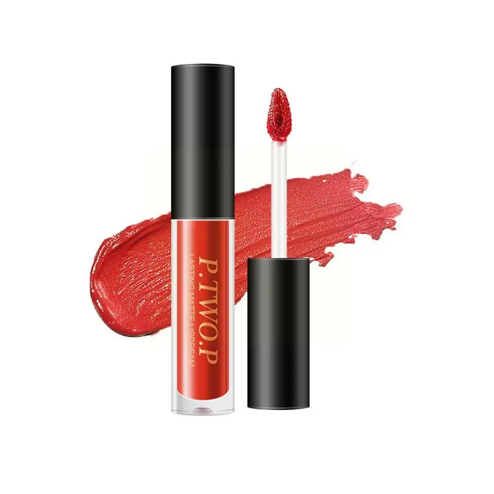 Lápiz labial líquido mate suave, crema de brillo de labios de terciopelo rojo desnudo, maquillaje duradero, antiadherente, taza larga, cosméticos, tinte de brillo de labios, barro Li