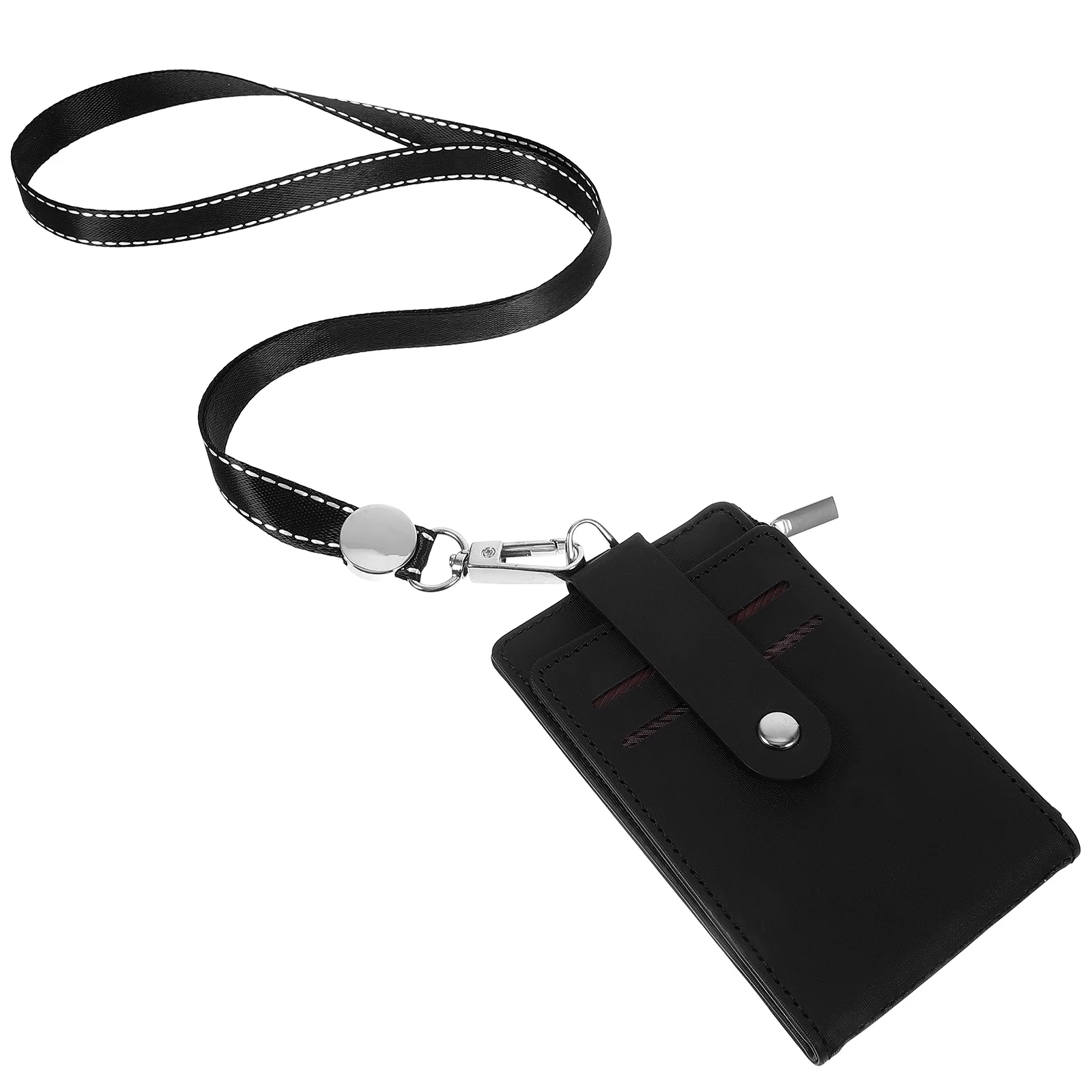 

Cards Holder Students Protector Cover with Rope Portable Id Lanyard Black Badge School Keeper