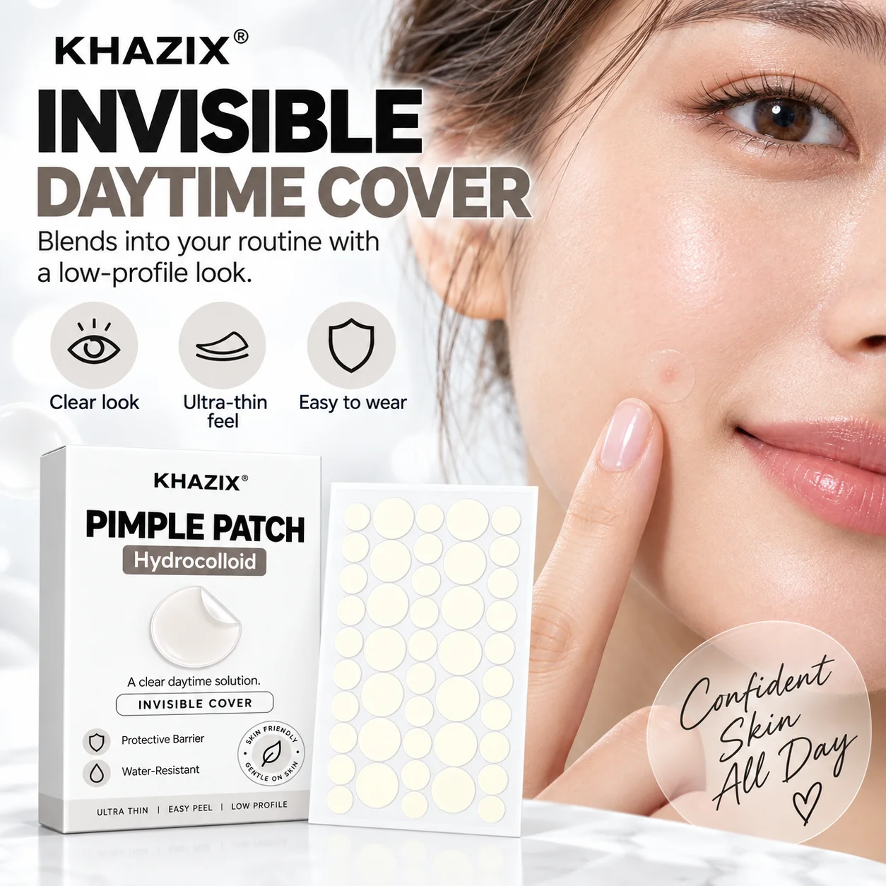 360PCS pimple patch,invisible blemish covering patches,water-resistant,non-drying,suitable for both men and women