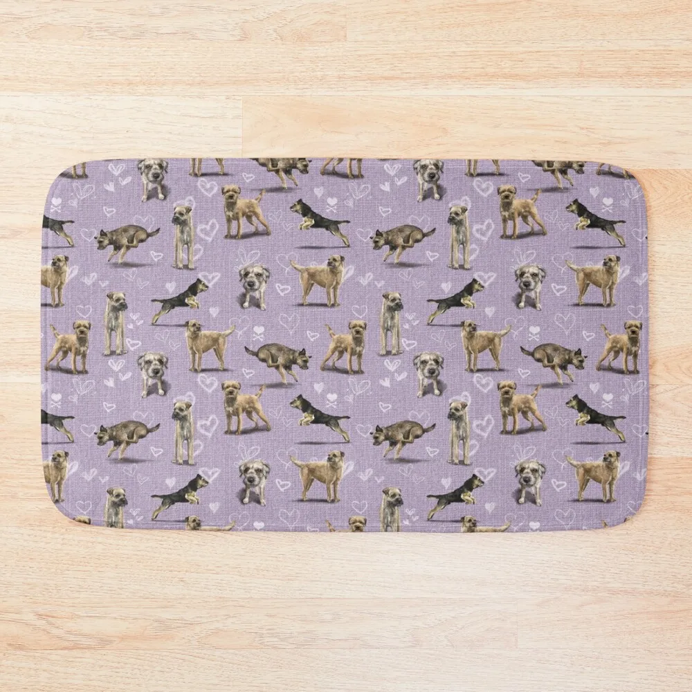 

The Border Terrier Purple Version Bath Mat Carpets For Bathrooms Rugs Living Room Non-Slip Bathroom For Hallway On The Floor Mat