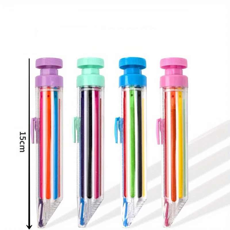 8 In 1 Multicolor Crayons Creative Push Style DIY Replaceable Oil Pastel Colored Pencil for Graffiti Painting Tools