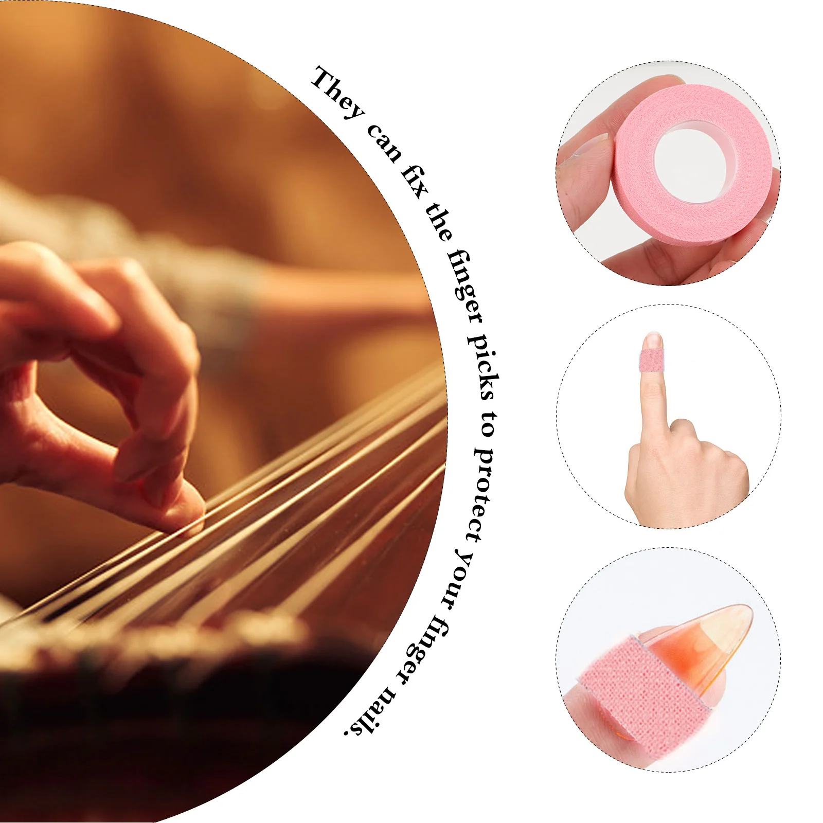 

10 Rolls Cotton Guzheng Finger Adhesive Tape For Pipa Players Breathable Sweat Absorption Chinese Zither Finger Protection Tapes