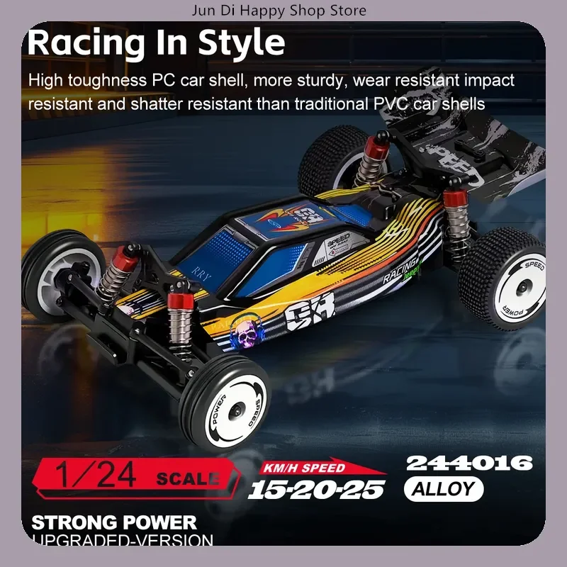 Wltoys 244016 Hochgeschwindigkeits-RC-Auto mit Fernbedienung, Maßstab 1:24, elektrischer Zweiradantrieb, wettbewerbsfähiges Spielzeugfahrzeug für Kinder ab 14 Jahren