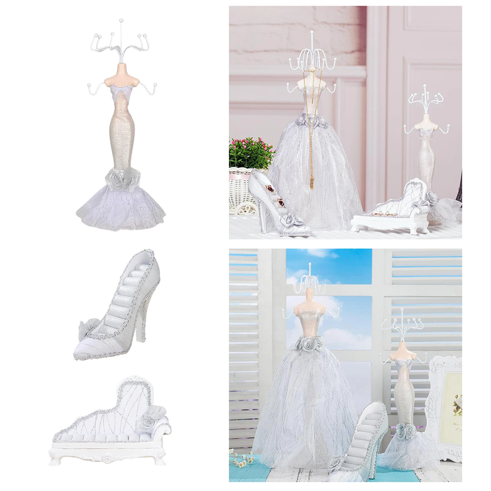 

Resin High Shoes for Earring Studs Jewelry Display Stand Showcase, Can Accommodate