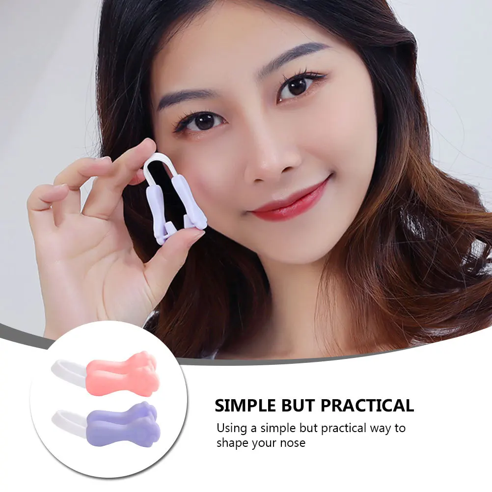 

2Pcs Nose Corrector Clip Silicone Beauty Tool for Shaping Nose Bridge Straightener Non-Slip Adjustable Fit for All Day Use