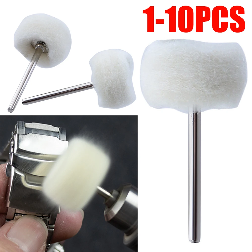 

1-10Pcs 3mm Shank Cotton Thread Polishing mini Brush Felt Grinding Sanding Head Abrasive Buffing Wheel for Dremel Dril Jade