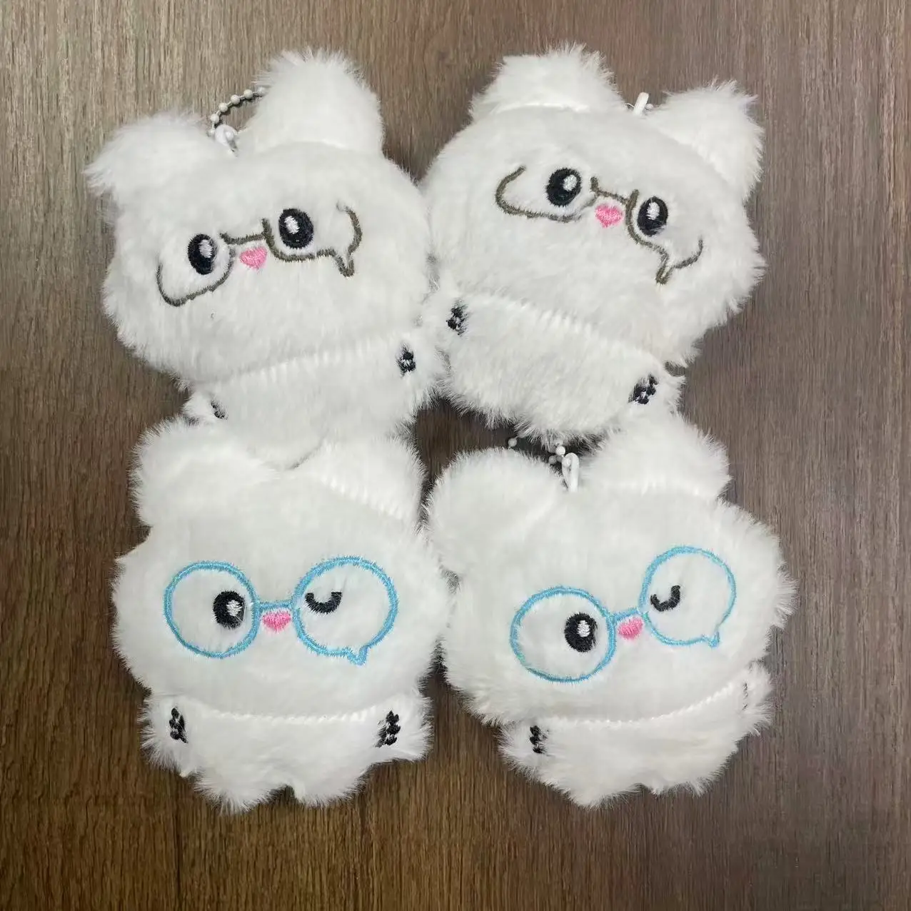 S simpatico coniglietto morbido e soffice, orsetto con occhi chiusi che piangono, ciondolo in peluche, bambola dei cartoni animati, borsa per bambole giocattolo, decorazione da appendere