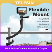 TELESIN Flexible Bracket Mount Action Camera Mount For Gopro Insta360 DJI Action Camera Octopus Tripod Phone Holder Clip Stand