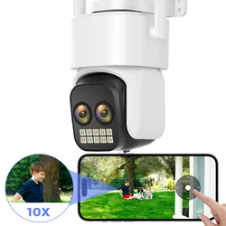4K 10x Hybrid Zoom Dual Lens PTZ IP Camera 8MP 3.6+12mm WiFi Human Detection BESDER  Audio Security Video Surveillance