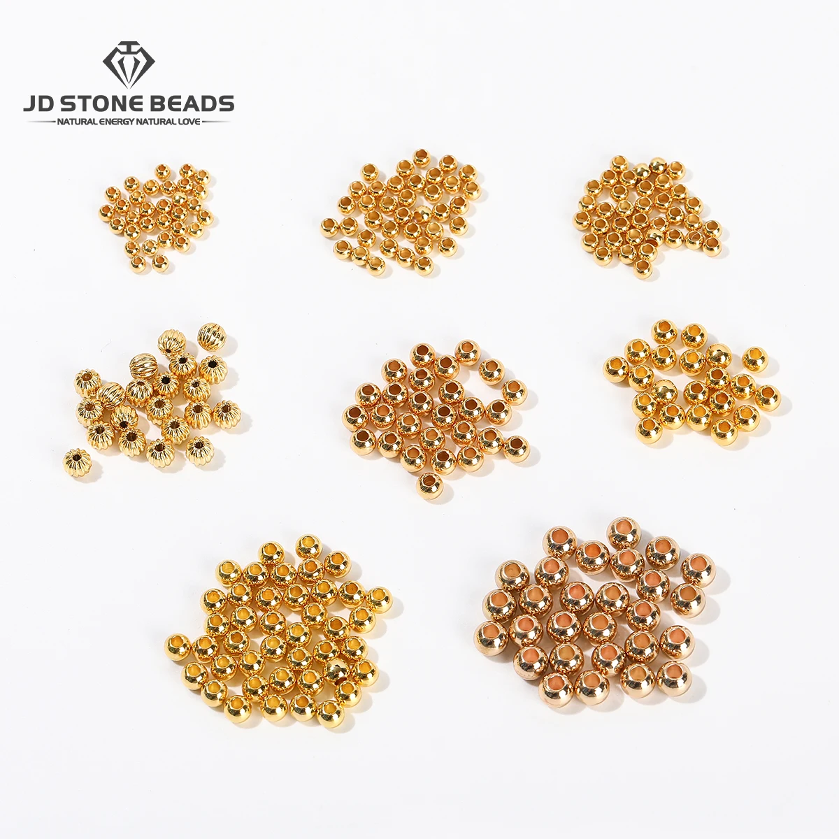 

50 Pcs/lot Gold Plated Smooth Round Ball Brass Beads Loose Spacer Beads For DIY Jewelry Making Necklace Wholesale Findings