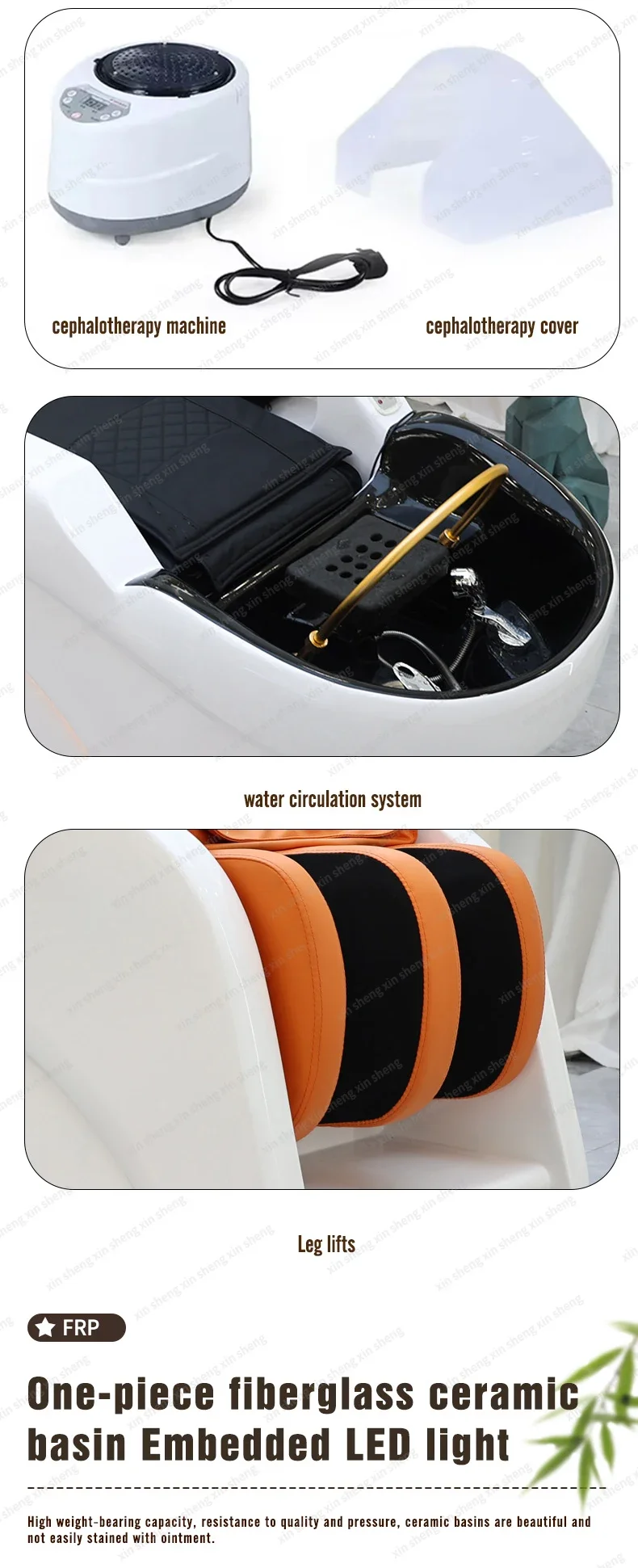 XinSheng Professionelle Elektrische Massageliege Kopf-SPA Salon-Massagetisch Haarwasch- und Dampfbetten Friseursalon Smart-Möbel – Detail 7