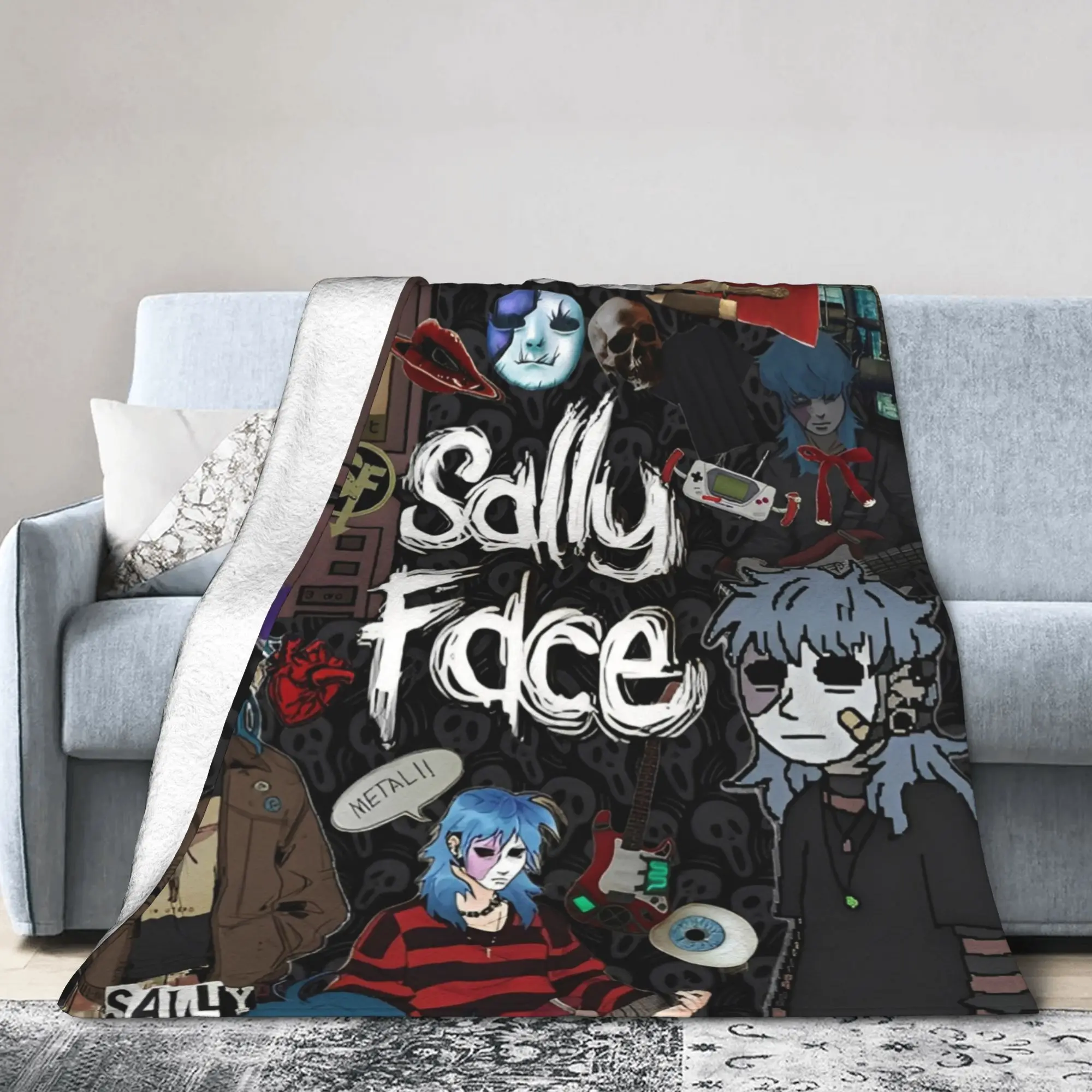 Sally Face Sal Fisher SF Blanket Cover Game Gothic Wool Throw Blanket Airplane Travel Decoration Lightweight Bedspreads Portable