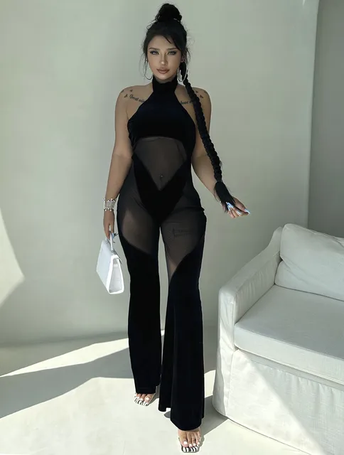 Seksowna półka sukienka typu Bodycon z siatką jednoczęściowa gorąca dziewczyna imprezowa seksowna damskie kombinezony klubowa