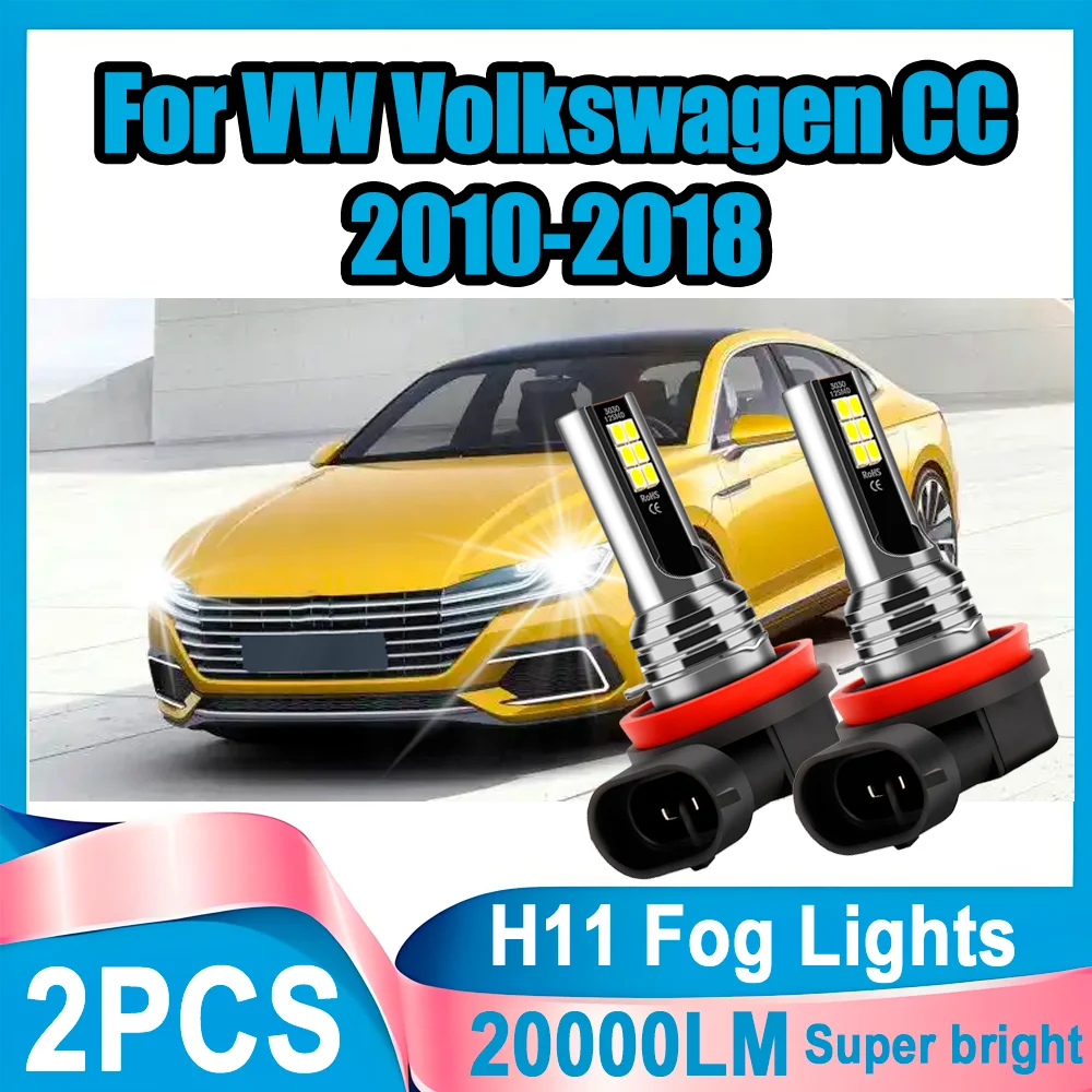 

2 шт. 6000K белые Canbus без ошибок H11 20000LM противотуманные фары 60 Вт светодиодные противотуманные фары Plug and Play для VW Volkswagen CC 2010-2018 2011 2012