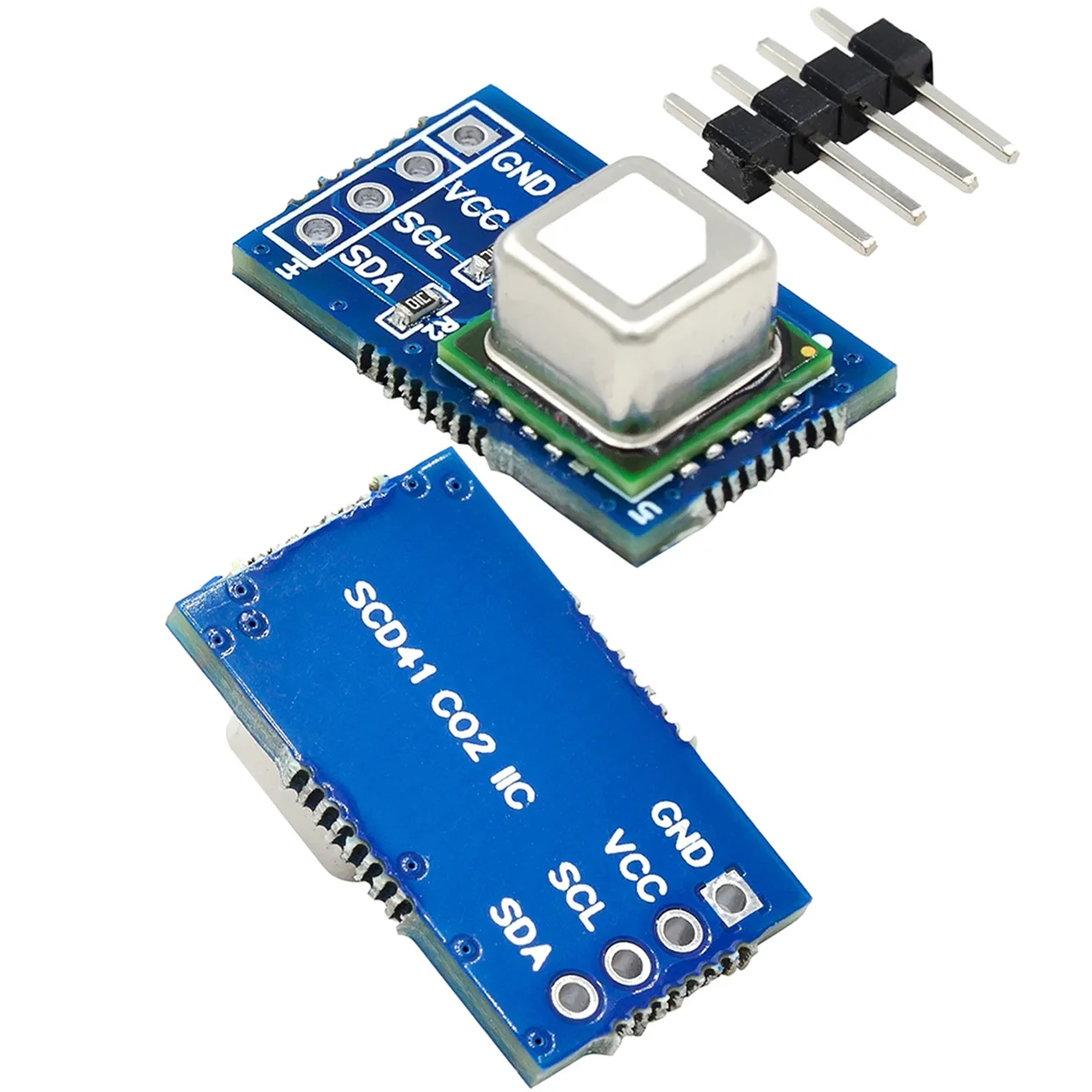 El módulo sensor de gas ABMO SCD41 detecta temperatura y humedad del dióxido de carbono CO2 en un sensor comunicación I2C B