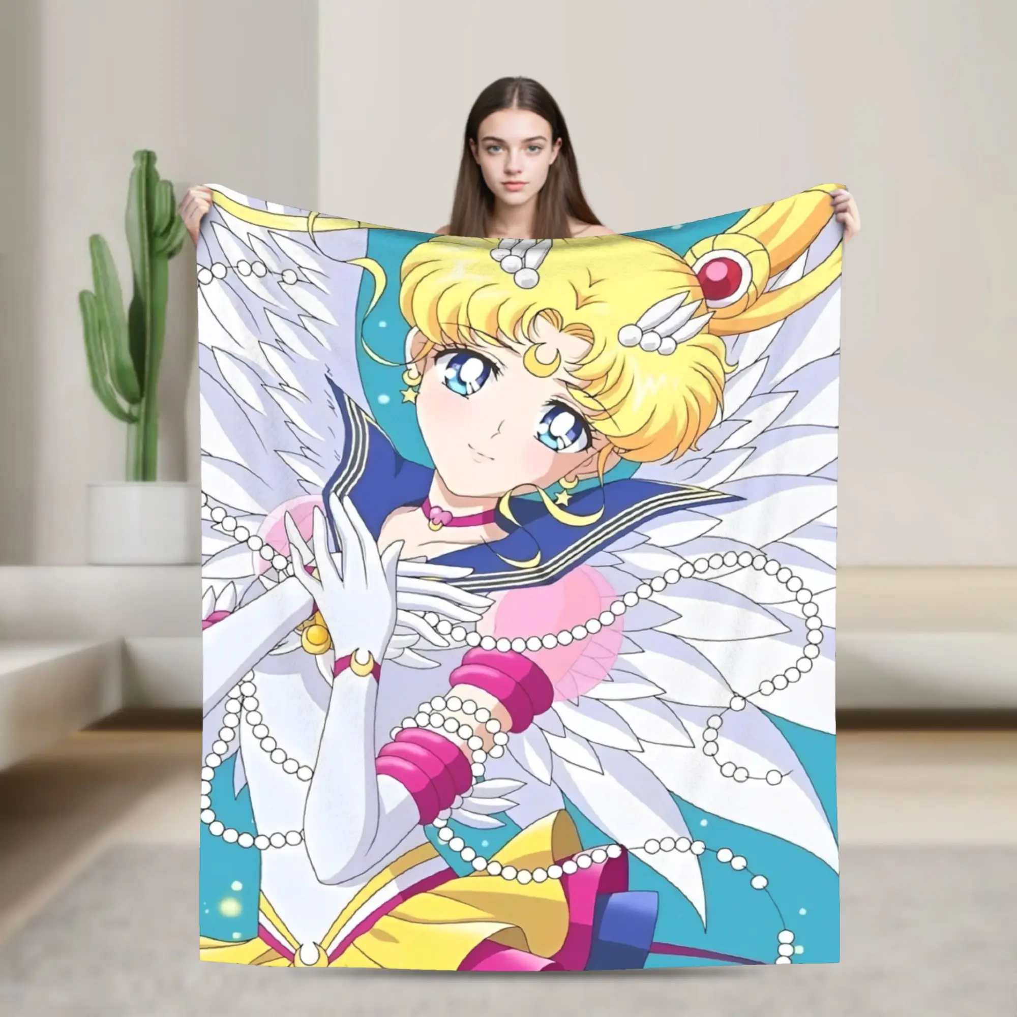 

S-Sailor M-Moon Anime Blankets Quality Super Warm Throw Blanket Winter Camping Couch Chair Fashion Bedspread