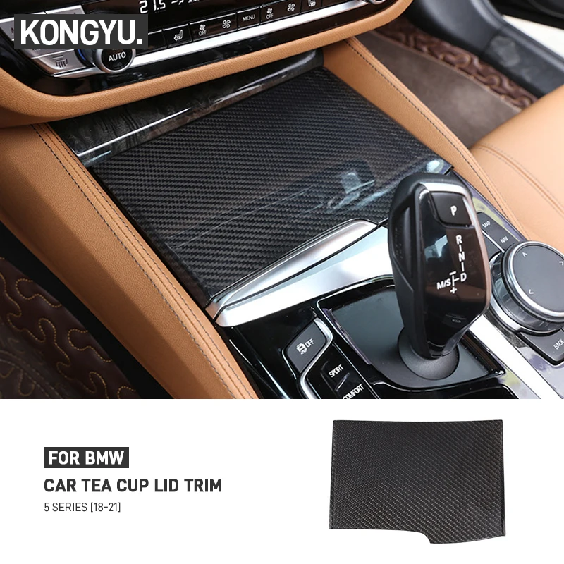 

Настоящее углеродное волокно, автомобильный держатель для чашки с центральным управлением, декоративные наклейки, аксессуары для BMW 5 серии G30 G38 2018-2021
