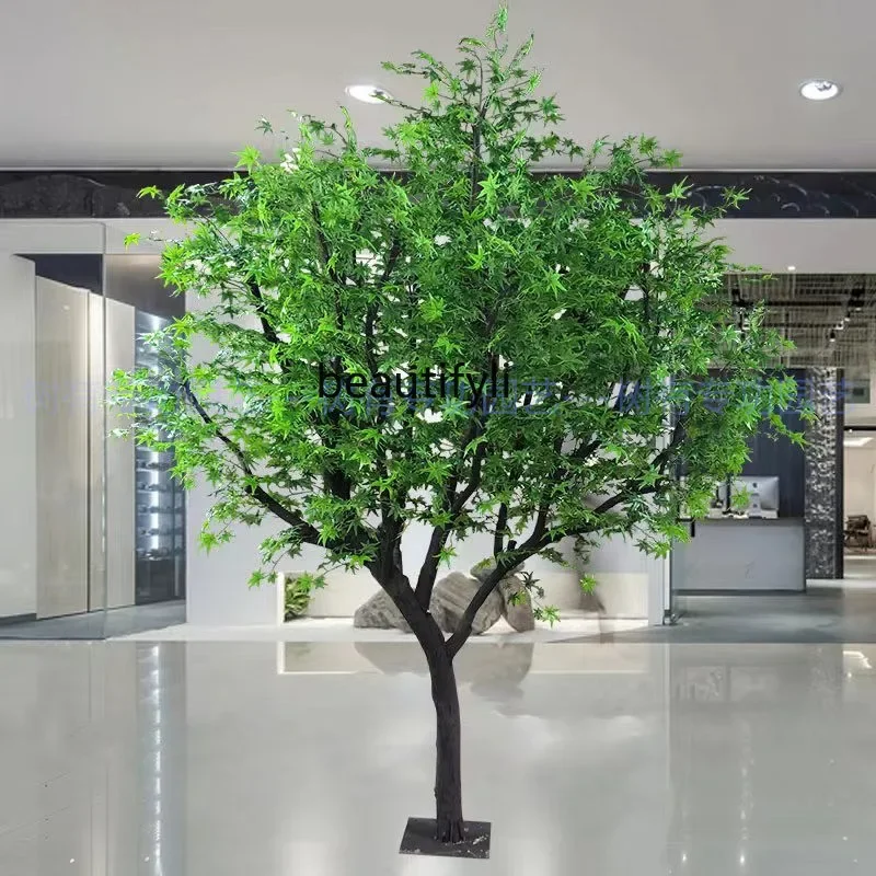 

Simulation Tree Fake Trees Red Maple Large Plant Living Room Interior Hotel Decoration Real Dry Props Landscape