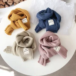 Kids Scarf Autumn Winter Korean Fashion Children's Knitting Baby Bib Wool Knitting Winter Versatile Female Warm Girl Boy