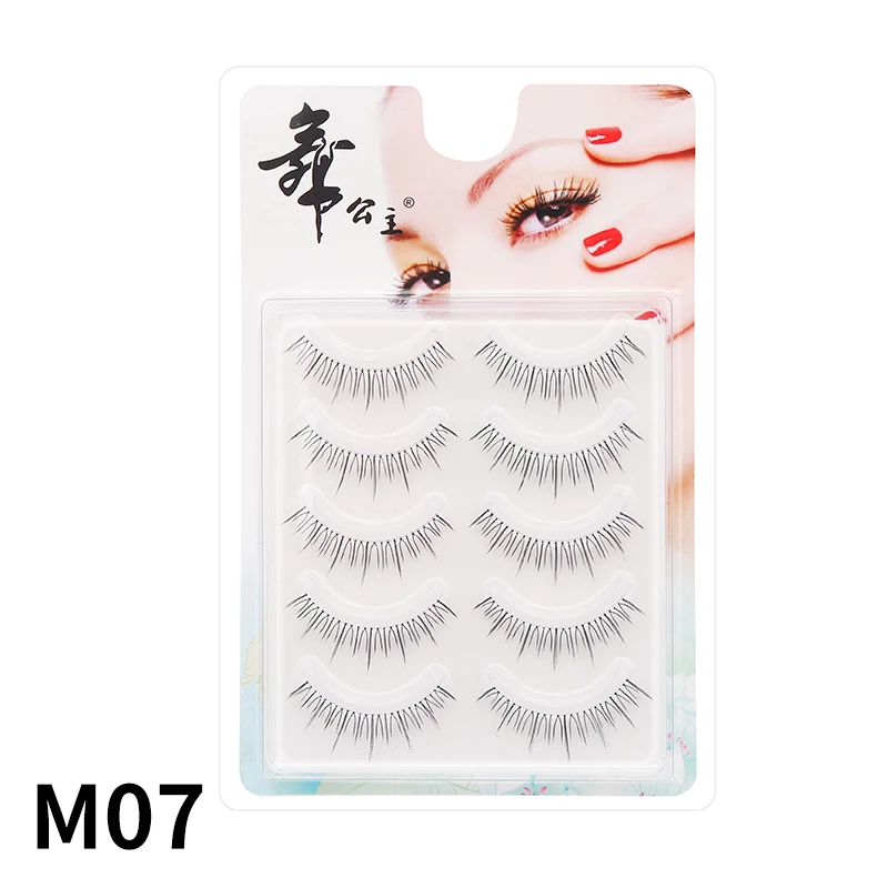 5 Paar Anime-Wimpern mit transparentem Stiel, unsichtbare Manga-Wimpern, natürliche falsche Wimpern für Make-up – Detail 21