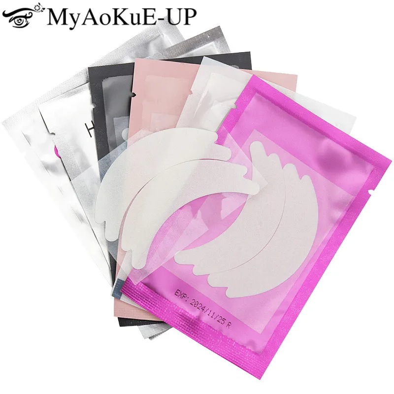 50pairs Eye Patches Eyelash Extension Supplies Foam Eye Pad Butterfly Shaped Paper Lash Stickers Female Makeup Tool