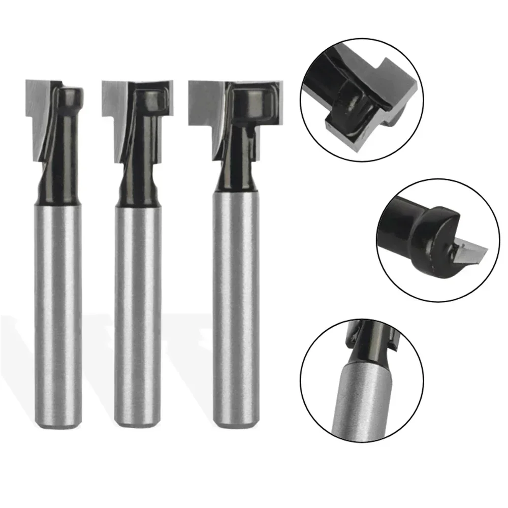 6mm 6.35mm 8mm Shank T-Slot Cutter Router Bit Set Key Hole Bits T Slotting Milling Cutter for Wood Woodworking Tools