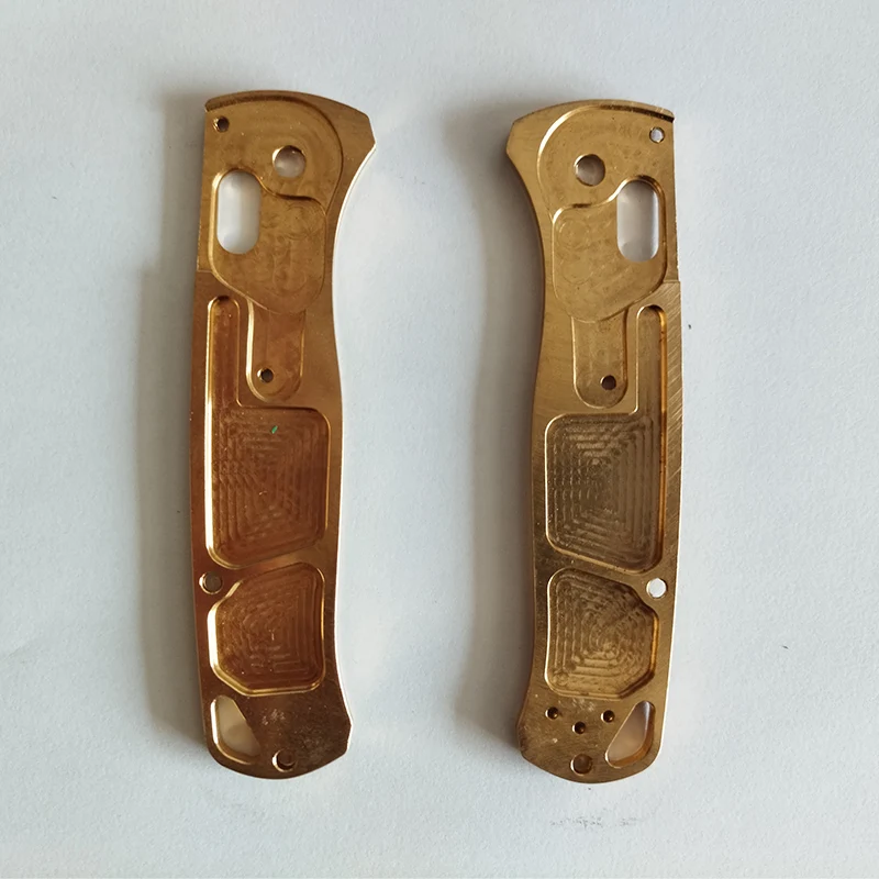 Imagem -02 - Cnc Faca Latão Handle Patches Escalas para Genuine Benchmade Bugout 535 Punho de Facas Faça Você Mesmo Making Substituir Acessórios Peças