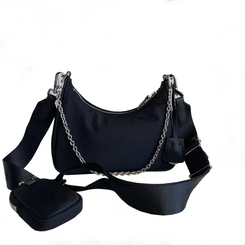 

2024PR new waterproof niche nylon fashionable arm bag with parachute horizontal chain shoulder bag