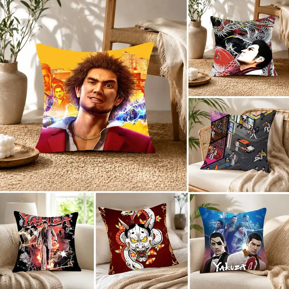 Yakuza Action Game L-Like a Dragon Cushion Cover Fluffy velvet Nordic style plush Living room sofa decorative