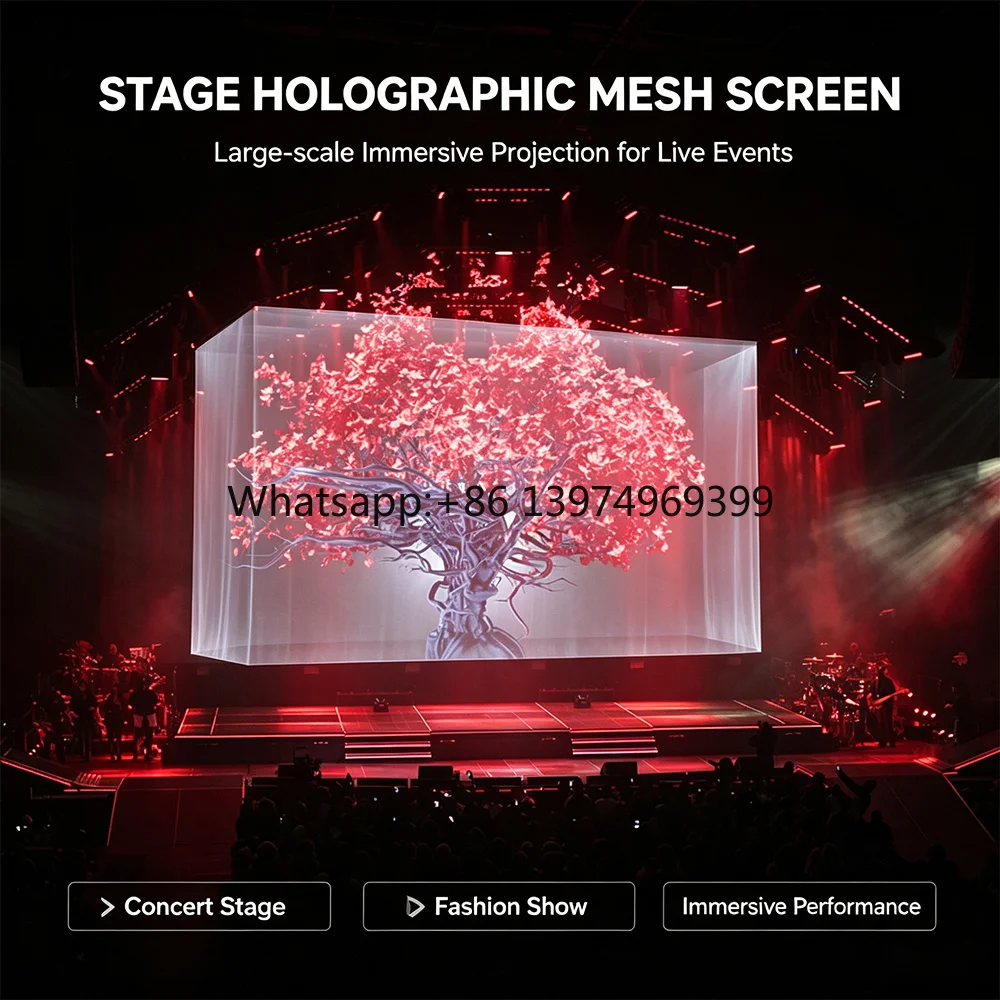 High Transmittance Invisible Hologram Gauze Screen Wedding Banquet Immersive Video Mapping Equipment