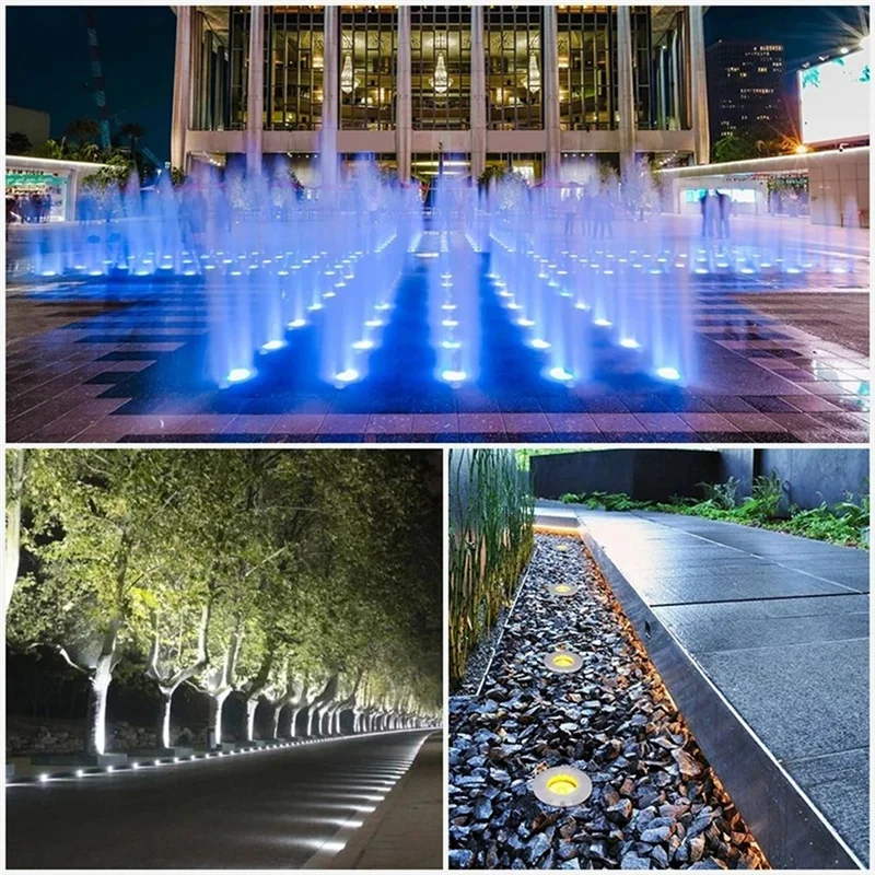 

A88E-LED Deck White Light Lamp IP68 Waterproof Stainless Steel Recessed Garden Stair Underground Bulb Lamp Wall Spotlight