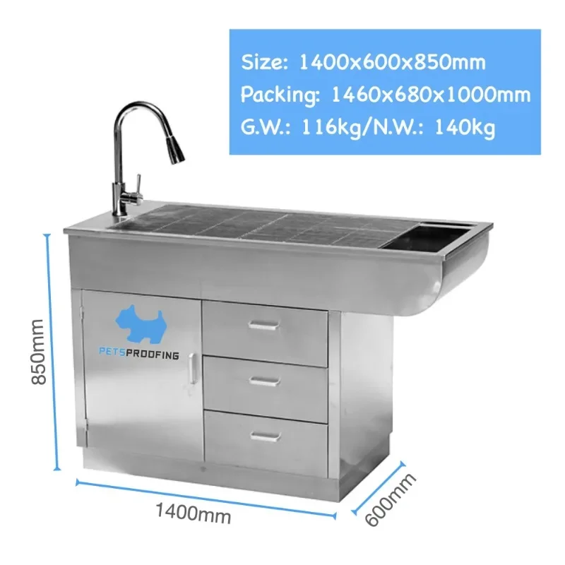 

Veterinary Surgical Instruments Medical Pet Hospital Veterinary Stainless steel Vet consulting examination Table for Pet