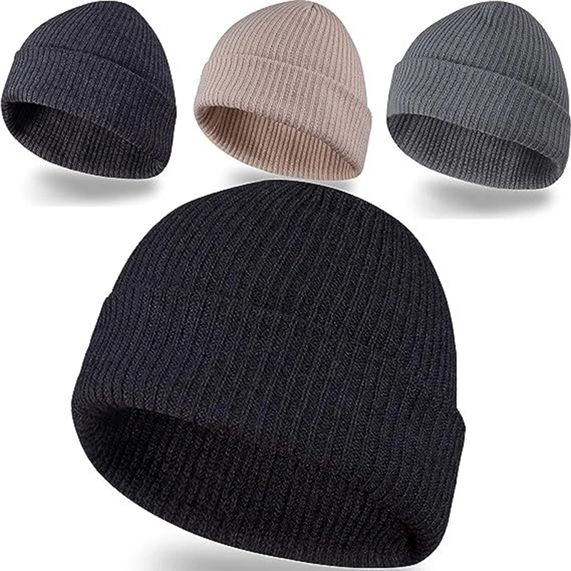 Autumn and winter new plush hat thickened warm hat knitted wool hat thickened couple set head cap men and women universal