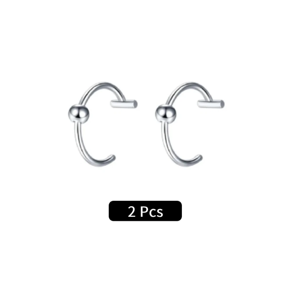 2 Stuks/6 Stuks Rvs Fake C Clip Lip Ring Labret Piercing Oorbel Fake Neus Piercing Cool Vrouwen Lichaam sieraden Non-Pierced