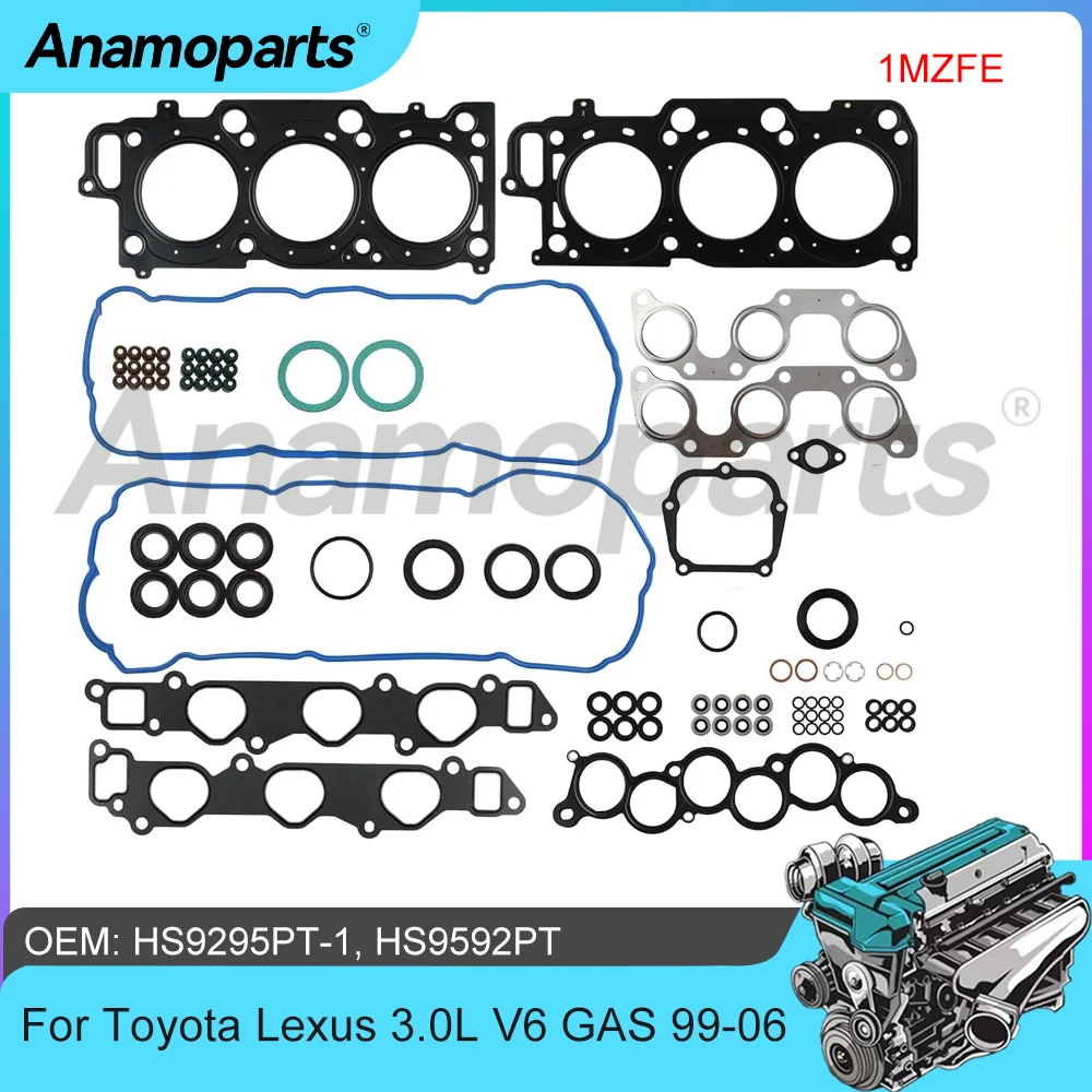 

Engine Full Head Gasket Set Fit 3.0 L V6 GAS 1MZFE For Toyota Avalon Camry Highlander Lexus ES300 RX300 3.0L 1999-2006 HS9592PT