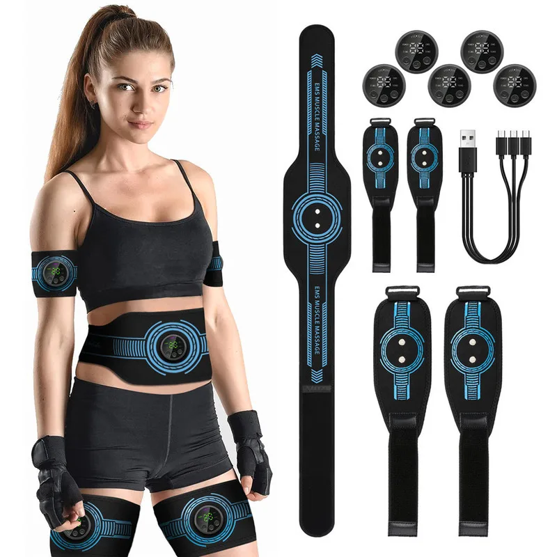 

Five-piece Set Muscle Fitness ABS Arm Leg Hip Buttock Training Toner Patches Smart Microcurrent Massager Muscle Stimulator