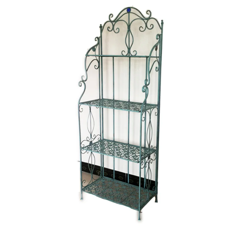 Balcony, wrought iron, multi-layer flower trellis, courtyard, European-style storage shelf, hollow and simple, floor-to-ceiling