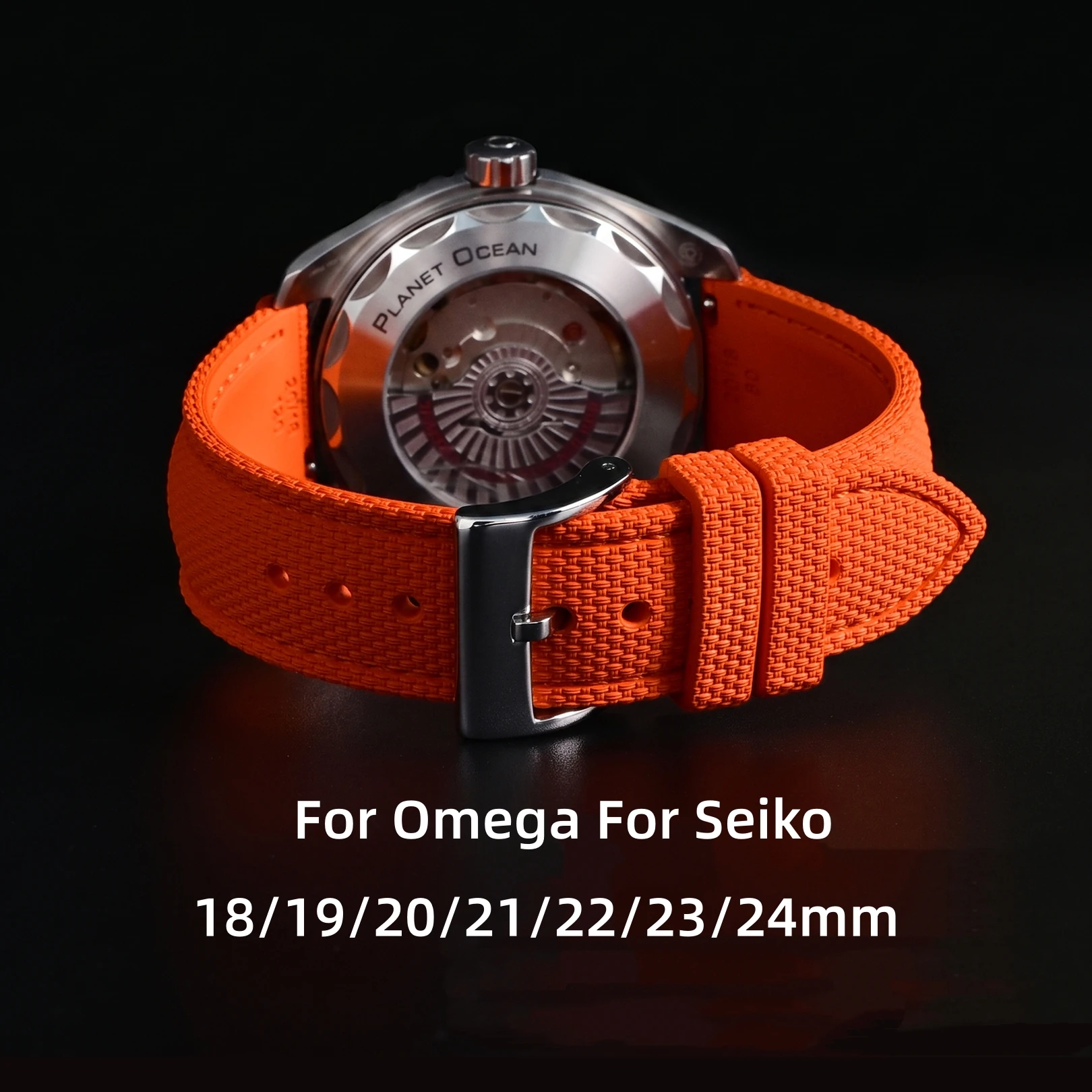 18/19/20/21/22/23/24MM FKM Rubber Watch Strap Quick Release Band for Omega for Seiko Soft Men Sport Watchband Universal Bracelet