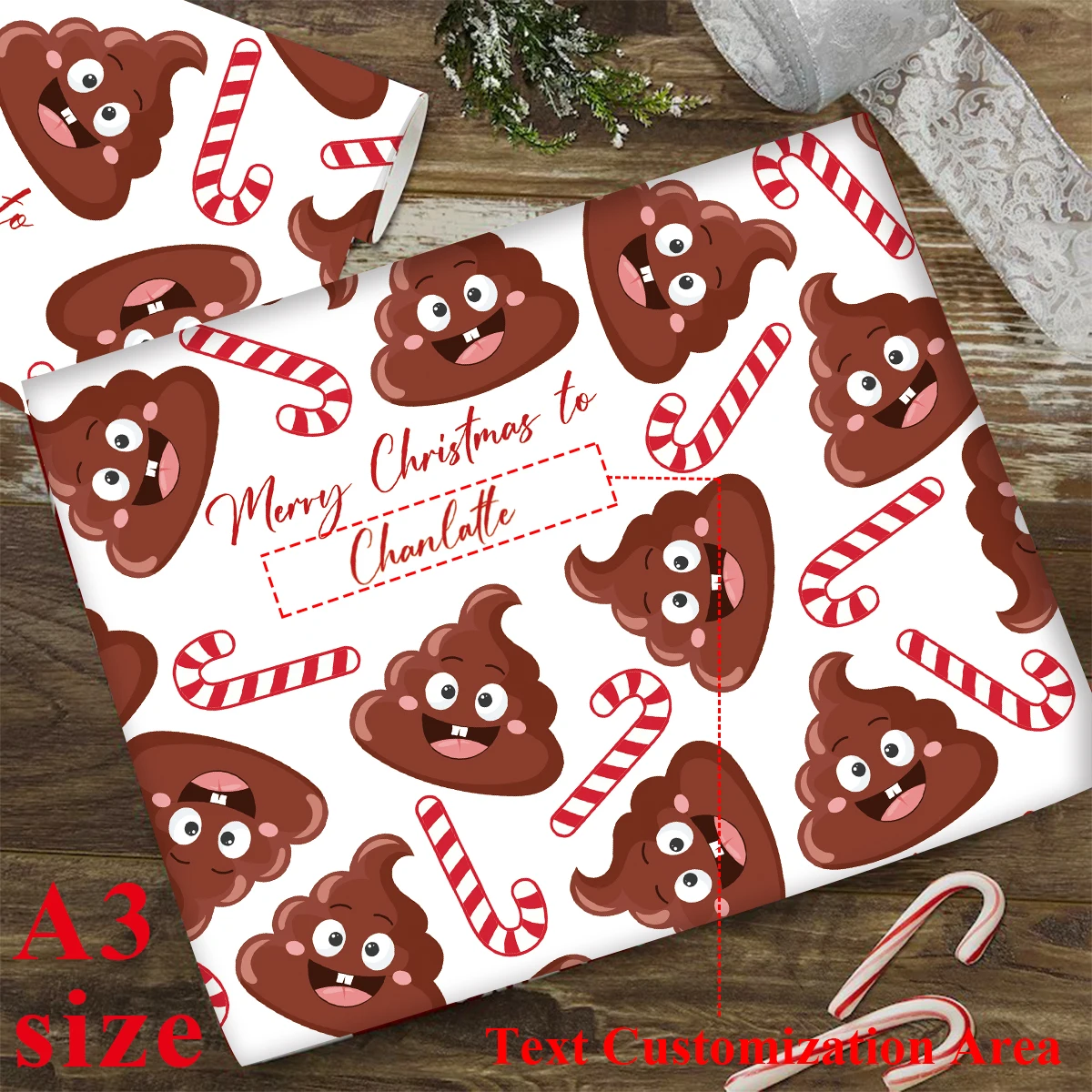 Home Decor Emoji - 3 szt. Papier do pakowania prezentów