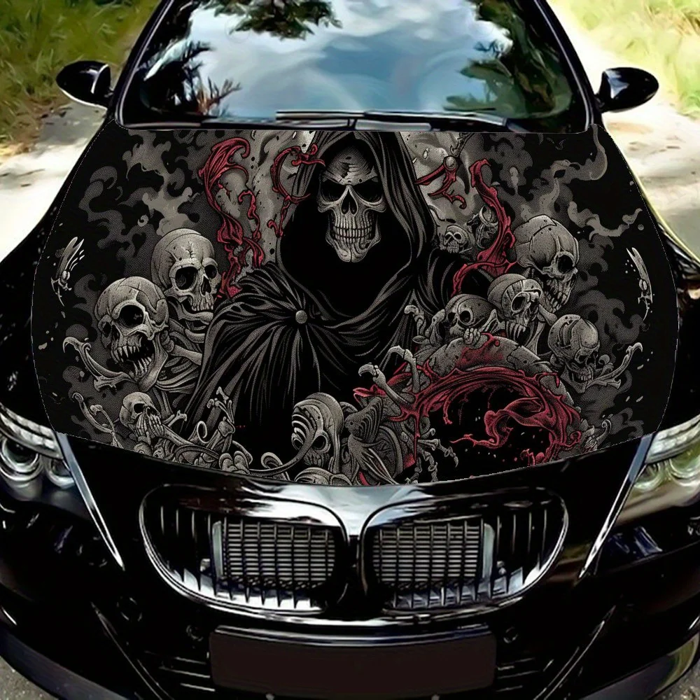 

Ghoulish Skull Pattern car hood stickers, waterproof self-adhesive, scratch resistant, easy to stick, durable car PVC stickers,