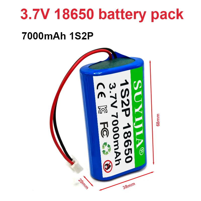 

3.7V 1S2P 7000mAh 18650 Rechargeable Lithium Battery Pack Suitable for Toys, Bluetooth Speakers, LED Lights, DIY Batteries