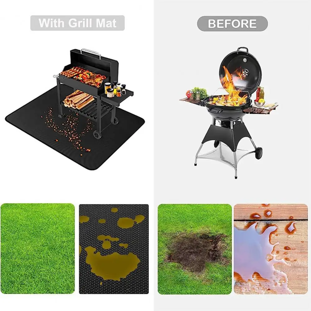 

Silicone Coated Grill Mat Heat-resistant Grill Mat Fireproof Grill Mats for Outdoor Bbq Fireplace Protection for Deck for Bbq