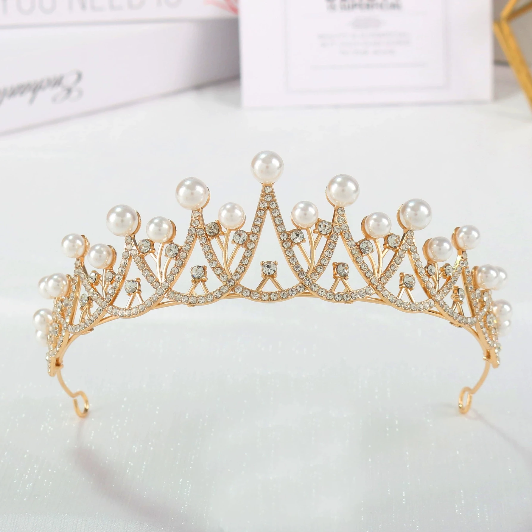 Elegante bruidsparel tiara hoofdband – veelzijdige bruidskroon voor bruid, bruidsmeisje en verjaardagsvieringen