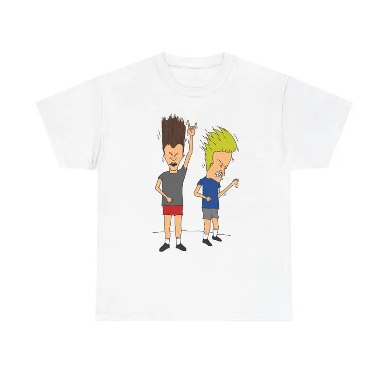 تي شيرت برسومات Beavis And Butthead مضحك من التسعينيات كارتوني للجنسين من القطن الثقيل 6