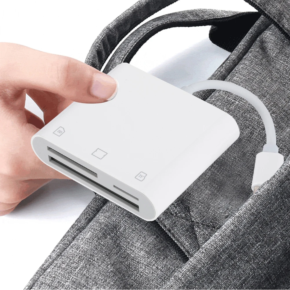 3 in 1 Type-C To SD/TF/CF Memory Card Adapter Type C Camera Adapter Driver Free for iPad iPhone 15 MacBook and More USB-C Device