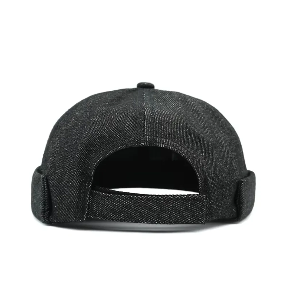 Повседневная джинсовая кепка без полей в стиле ретро, японский стиль, мультяшная шляпа с вышивкой собаки, регулируемая кепка-докер, унисекс