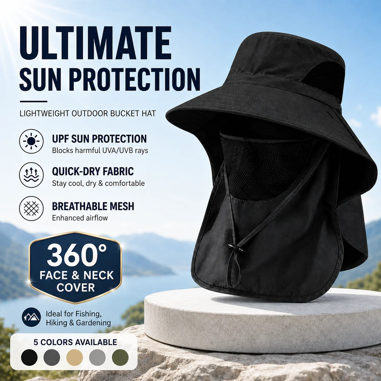 Summer Sun Hats UV Protection - Mens Outdoor Hunting Hats recension och pris