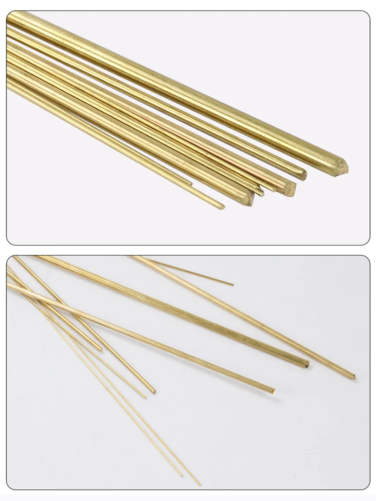 Length 500mm Dia 0.8/1/2/3/4/5/6/7/8/9/10mm Brass Round Rod Bar Hard Unbending Solid Pure Copper Handcrafted DIY Tool Metal Rods